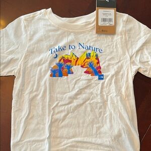 The North Face White Tee with Colorful Nature Design